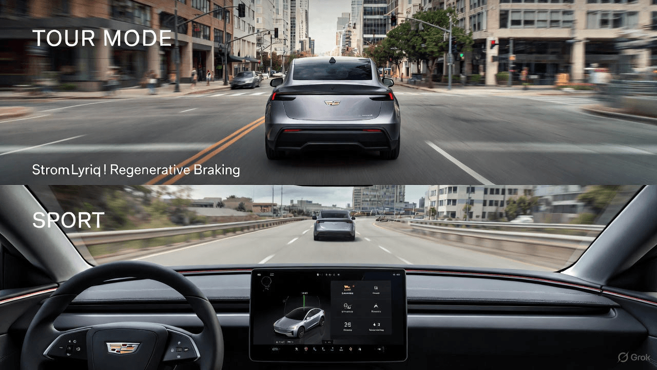 do the driving modes in cadillac lyriq offer different ranges or battery usages?