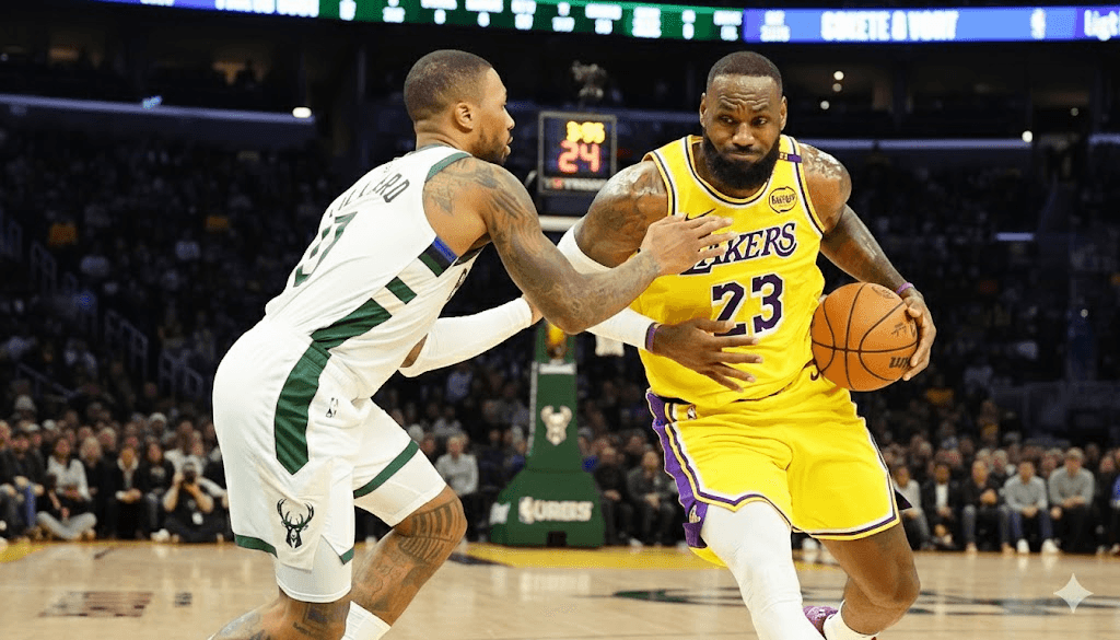 Lakers vs Bucks highlight visual