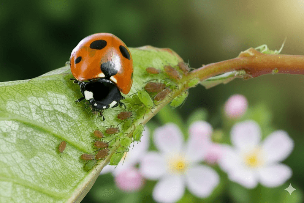 Ladybug on a natural surface