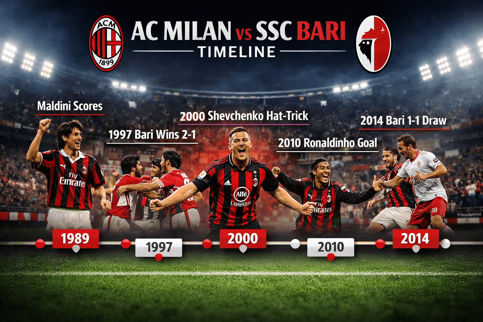AC Milan vs SSC Bari Timeline