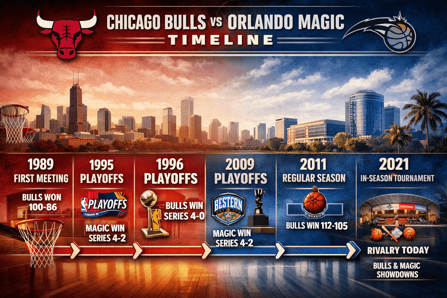 Chicago Bulls vs Orlando Magic Timeline