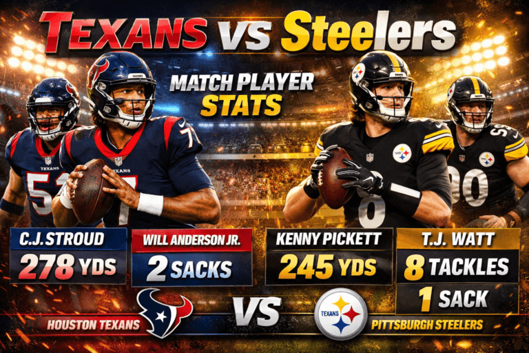 Texans vs Pittsburgh Steelers Match Player Stats