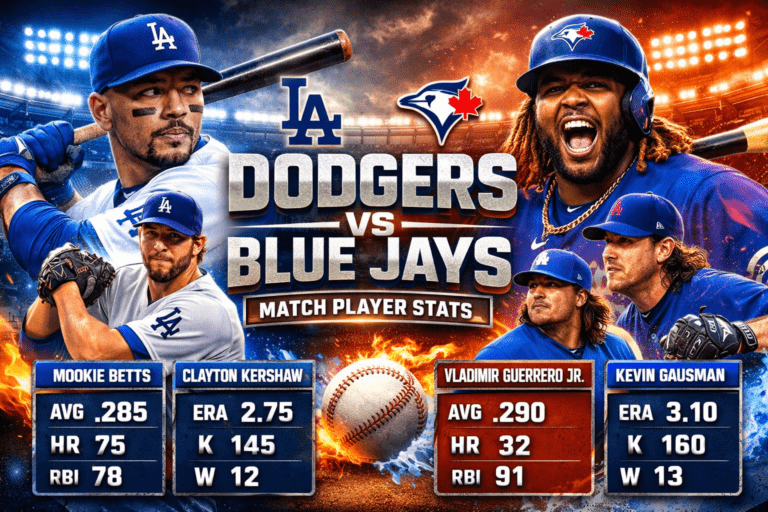 Dodgers vs Toronto Blue Jays Match Player Stats