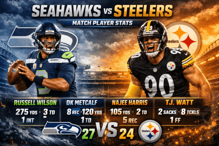Seahawks vs Pittsburgh Steelers Match Player Stats