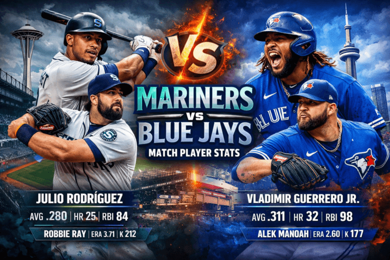 Seattle Mariners vs Toronto Blue Jays Match Player Stats