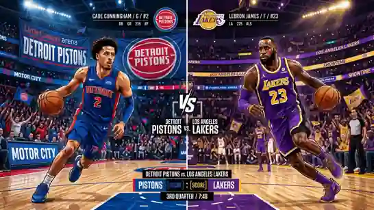 detroit pistons vs lakers match player stats