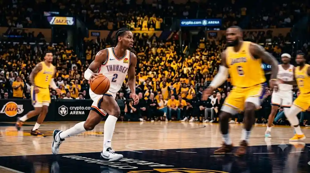 oklahoma city thunder vs lakers match player stats